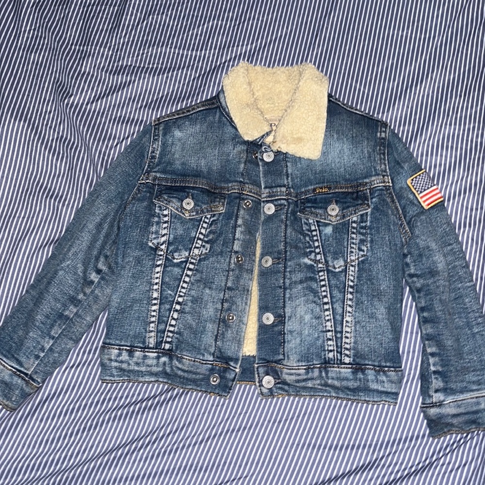 Boy's Ralph Lauren Denim Trucker with Shearling collar and lining